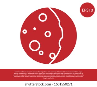 Red Eclipse of the sun icon isolated on white background. Total sonar eclipse.  Vector Illustration