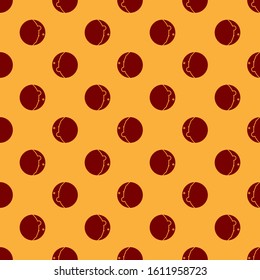 Red Eclipse of the sun icon isolated seamless pattern on brown background. Total sonar eclipse.  Vector Illustration