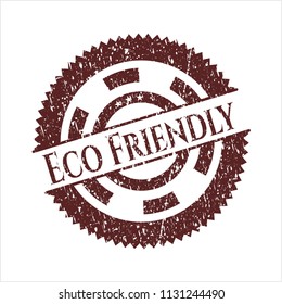Red Eco Friendly rubber grunge stamp