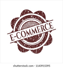 Red e-commerce rubber grunge texture seal