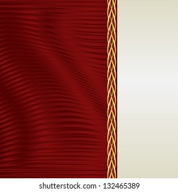 red and ecru background with gold ornaments