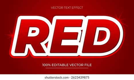 Efeito de fonte de texto editável vermelho Texto 3d para título