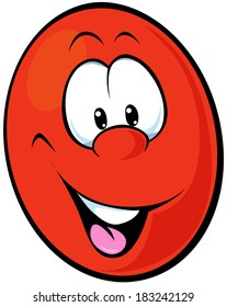 red egg cartoon isolated on white background