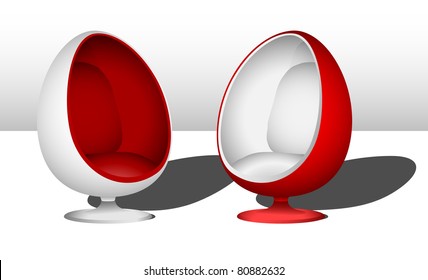Red egg chairs eps8