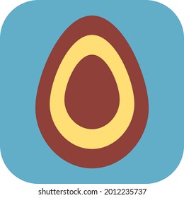 Red egg decorated with yellow color, illustration, vector on a white background.