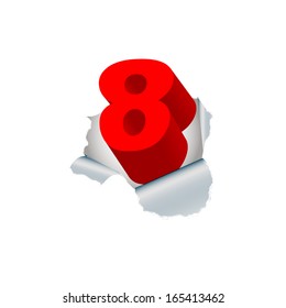 red eight number