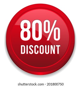 Red eighty-five percent discount button