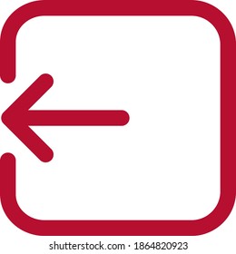 Red Eject Logout Stroke Illustrated Icon