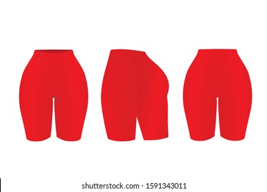 Red elastic shorts. vector illustration