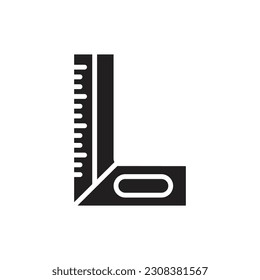 Red Elbow Ruler Filled Icon Vector Illustration