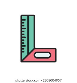 Red Elbow Ruler Icon Vector Illustration