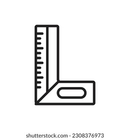 Red Elbow Ruler Outline Icon Vector Illustration