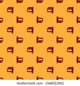 Red Electric construction stapler icon isolated seamless pattern on brown background. Working tool.  Vector Illustration