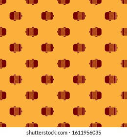 Red Electric engine icon isolated seamless pattern on brown background. Car alternator.  Vector Illustration