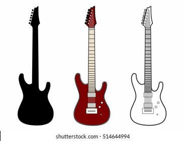 Red electric guitar