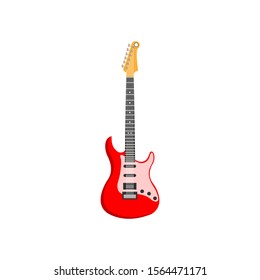 red and white fender guitar