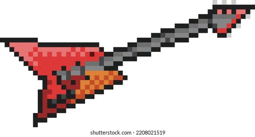 Red electric guitar pixel art