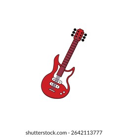 Red Electric Guitar for Rock Music 