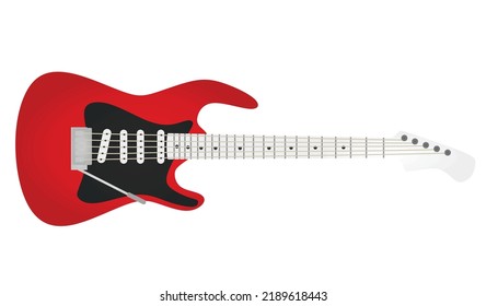 Guitarra eléctrica roja. ilustración vectorial