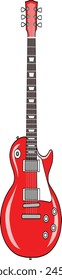 red electric guitar vector illustration