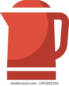 Red electric kettle, illustration, vector on a white background