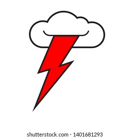 Red electric lightning bolt logo ,Red thunder icon