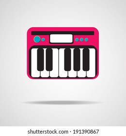 Red electric piano icon - Vector EPS 10