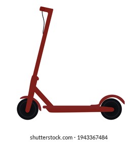 Red electric scooter. vector illustration