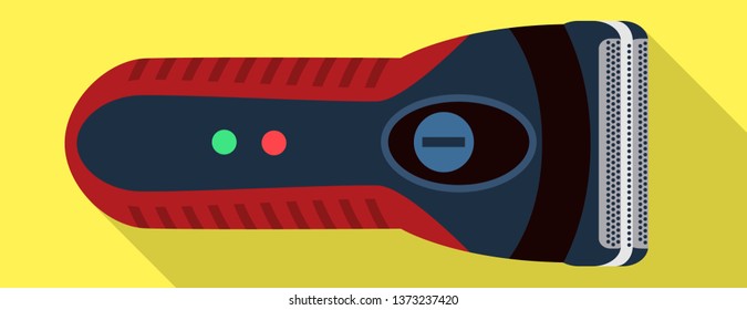 Red electric shaver icon. Flat illustration of red electric shaver vector icon for web design