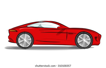 Red electric sports car