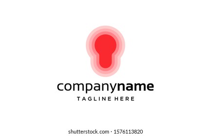 Red Electrode Icon Blend Light Bulb Logo Design Inspiration