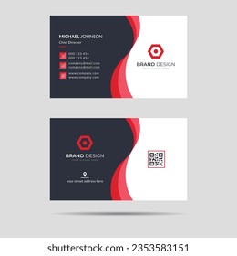 Red elegant corporate business card template