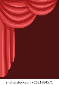 Ilustración de cortina roja y elegante