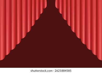 red and elegant curtain illustration