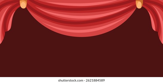 Ilustración de cortina roja y elegante