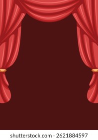 red and elegant curtain illustration