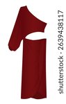 Red  elegant dress. vector illustration	