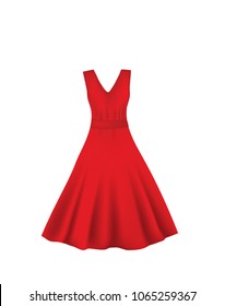 Red elegant dress. vector illustration