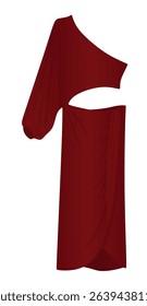 Red  elegant dress. vector illustration	