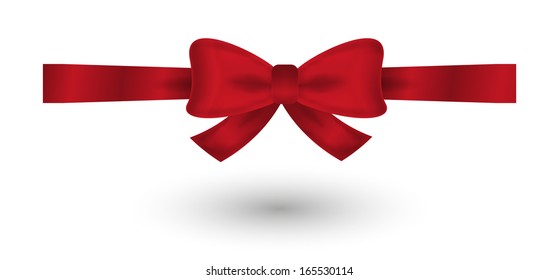 red elegant gradient bow on white background