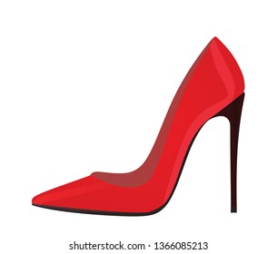 Red elegant shoe. vector illustration