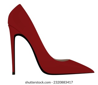 Red  elegant shoe. vector illustration