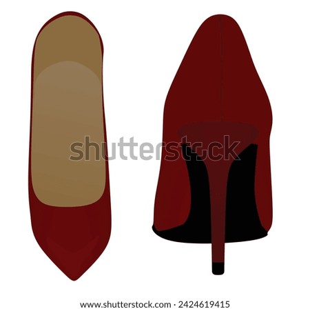 Red elegant shoe. vector illustration