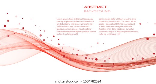 
Red elegant smooth wave lines on a white background. Design element