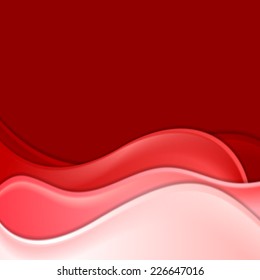 Red elegant waves backdrop. Vector design