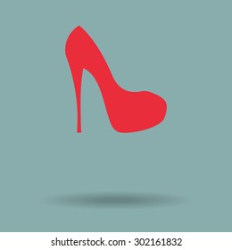 Red Elegant womens high heel shoe