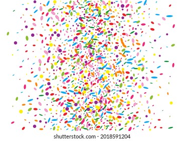 Red Element Background White Vector. Confetti Gift Design. Celebration Template. Blue Polka Parade Texture. Orange Fiesta.