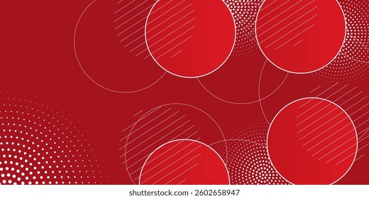 Red element with circle shape. Creative illustration for poster, web, landing page, page, cover, advertisement. 