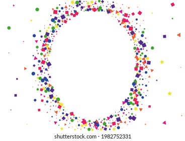 Red Element Square Background. Shiny Circle Decoration. Orange Star Illustration. Vector Confetti Illustration. Purple Happy Dot.