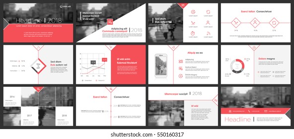 Red elements infographics for minimalist design style white background  Use in presentation templates  flyer   leaflet  corporate report  marketing  advertising  annual report   banner 